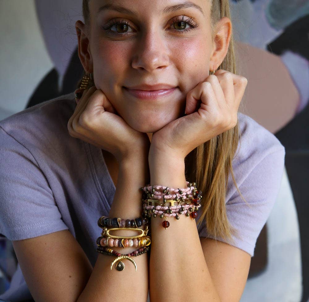 Catherine Page Jewelry - Vendita all'ingrosso Bracciale con perline - Bracciale Juno Gemstone in pietra di luna color cioccolato1