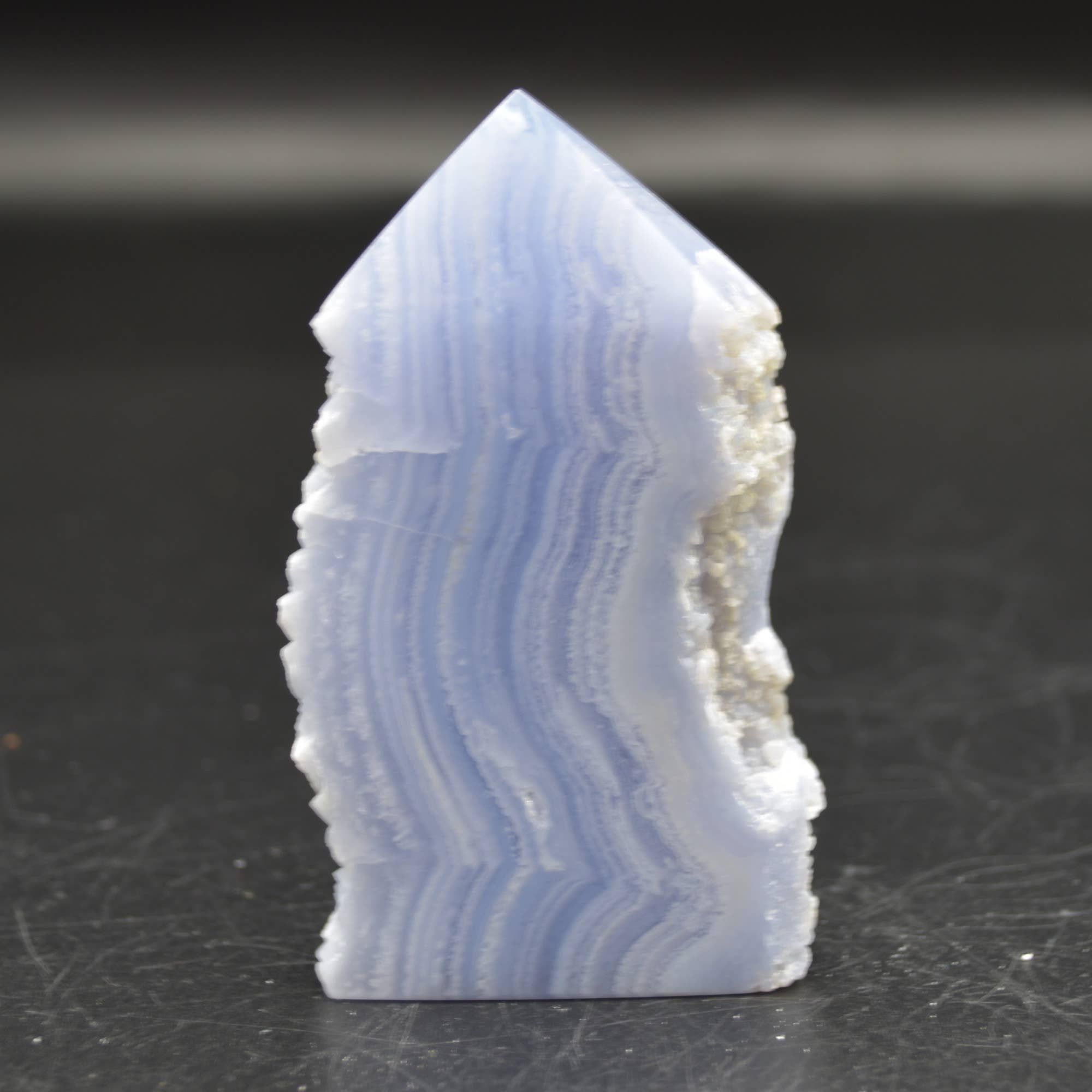 Blue Lace Agate Tower Point Slice - 8 cm#71 for wholesale on Faire4