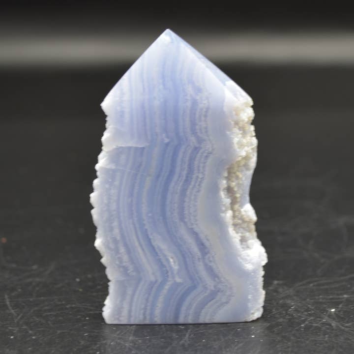Blue Lace Agate Tower Point Slice - 8 cm#71 for wholesale on Faire4