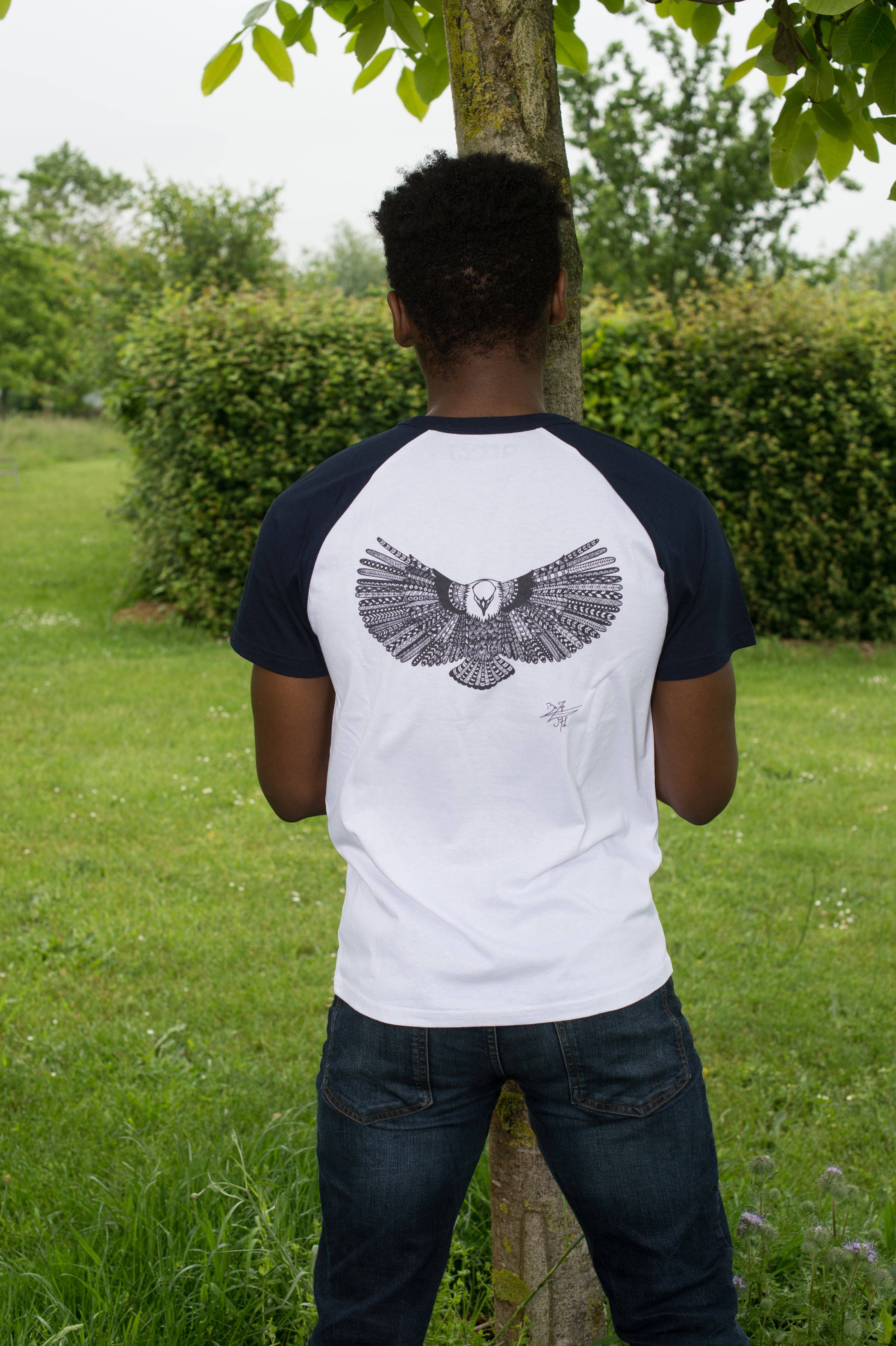 White Aigle Blanc & French Navy Blue Short Sleeve T-Shirt for wholesale on Faire1