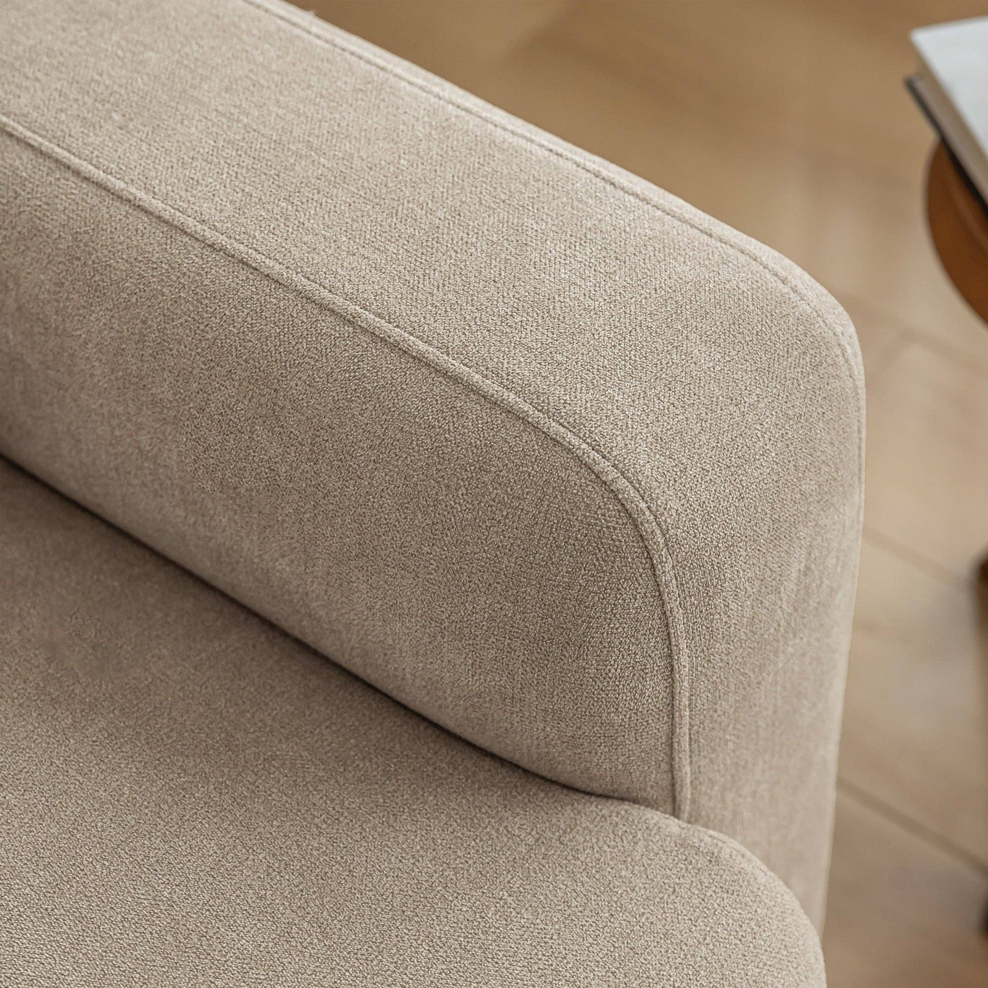 Urban Meuble - Wholesale Sofa - Modern sofa upholstered in beige chenille fabric 3-seater with cushions SHIDADS BEIGE 3 SEATS13