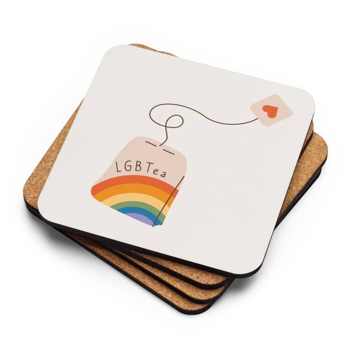 Posavasos de corcho Lgbtea (sin texto) para venta al por mayor de Merchbaendchen