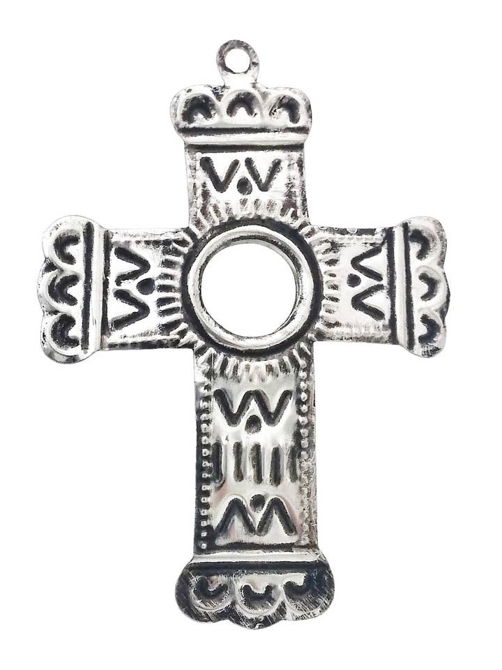Tin Cross With Mirror for wholesale by Sedona Spirit