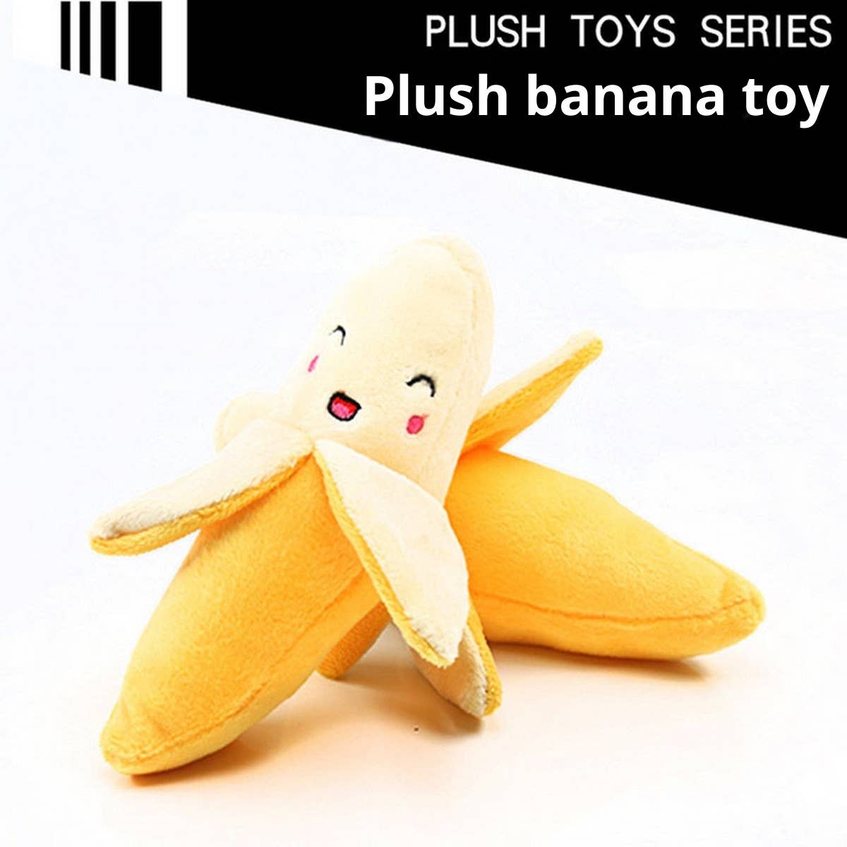 YELLOW Plush Banana Squeaky Toy for Dogs and Cats_CWMM10934 for wholesale on Faire3