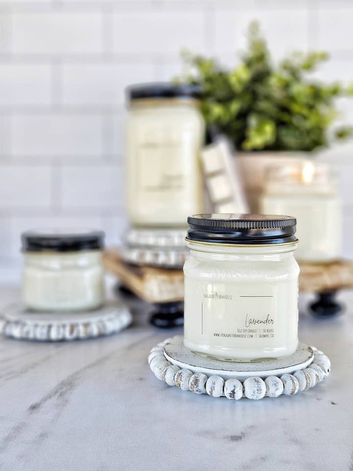 Lavender Soy Candle for wholesale by Fragrant Farmhouse