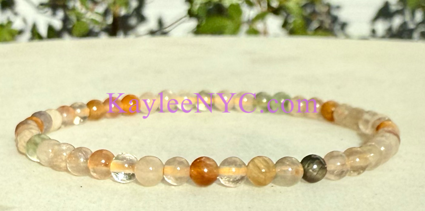 KayleeNYC - Wholesale Beaded Bracelet - Natural Amphibole Quartz 4mm 7.5” Stretch Bracelet2
