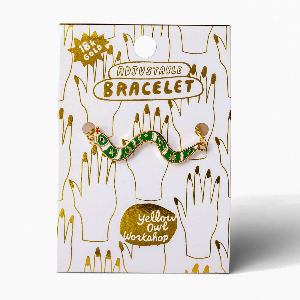 Yellow Owl Workshop – Großhandel Armband mit Charms/Anhängern – Schlangenarmband - Mystisches Amulett mit 18-karätiger Vergoldung und Emaille2