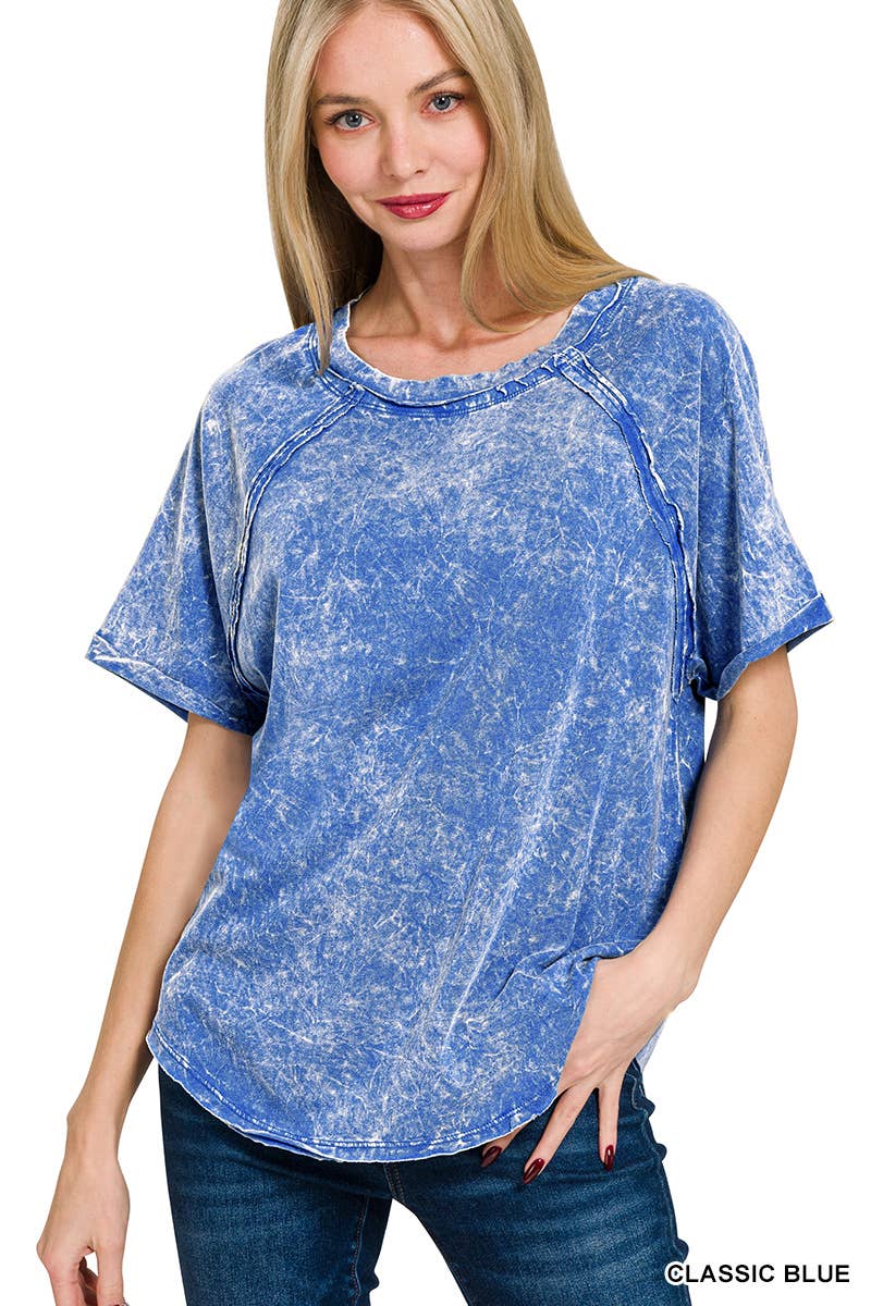 42POPS - Vendita all'ingrosso Maglietta - Donna - ",....Magliette a maniche raglan lavate con effetto stropicciato e toppa posteriore3