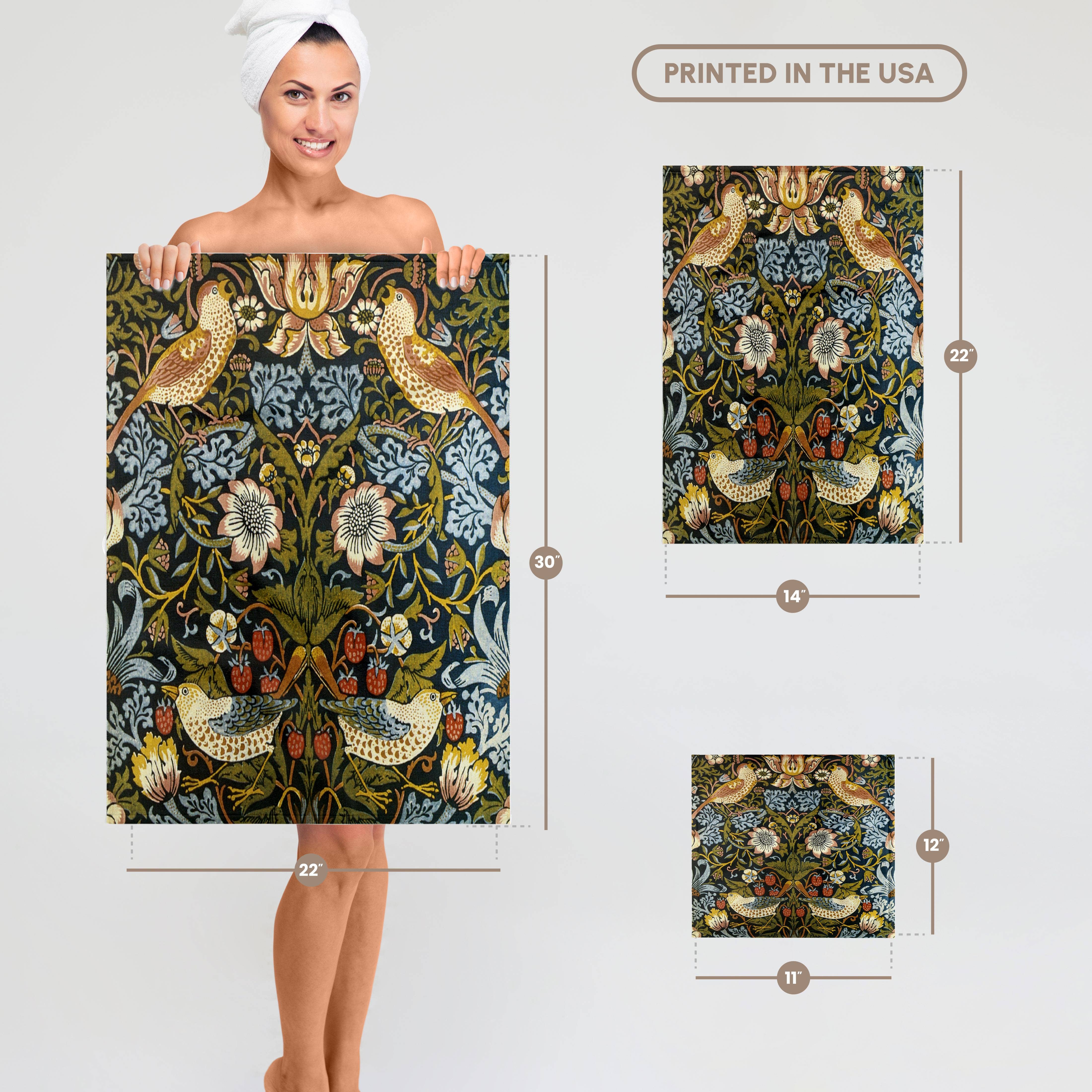 3dRose - Wholesale Bath Towel - 3dRose, William Morris Strawberry Thief Pattern, Towel6