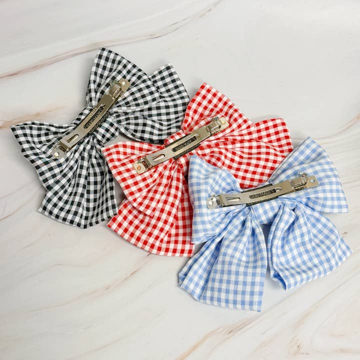 Ellison+Young - Vente Pince à cheveux – femme - Pince à cheveux Gingham Bow Pretty Bow8