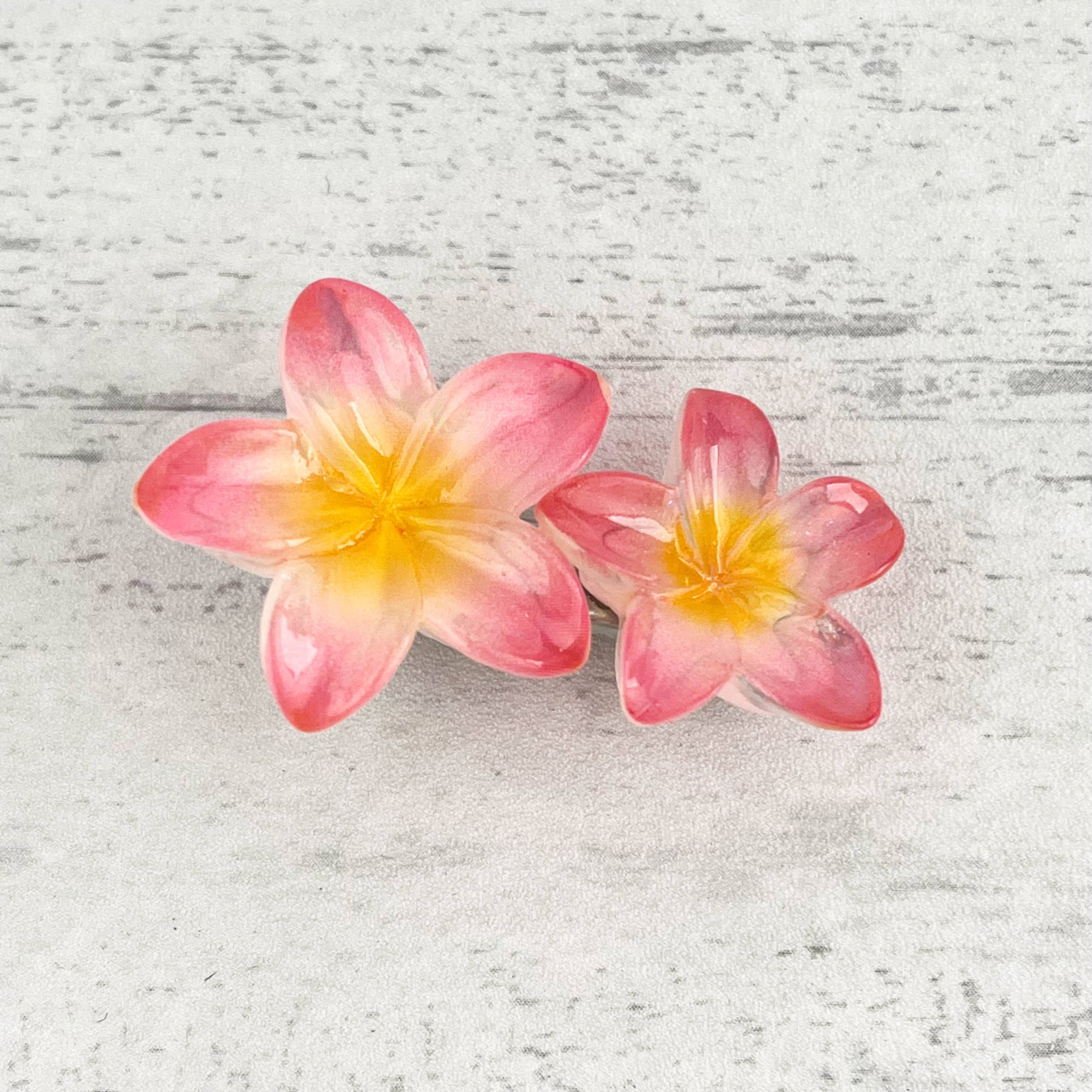 SoapElenGlen - Wholesale Hair Clip - Kids - Plumeria Duckbill Clip, Flower Hair Clip1