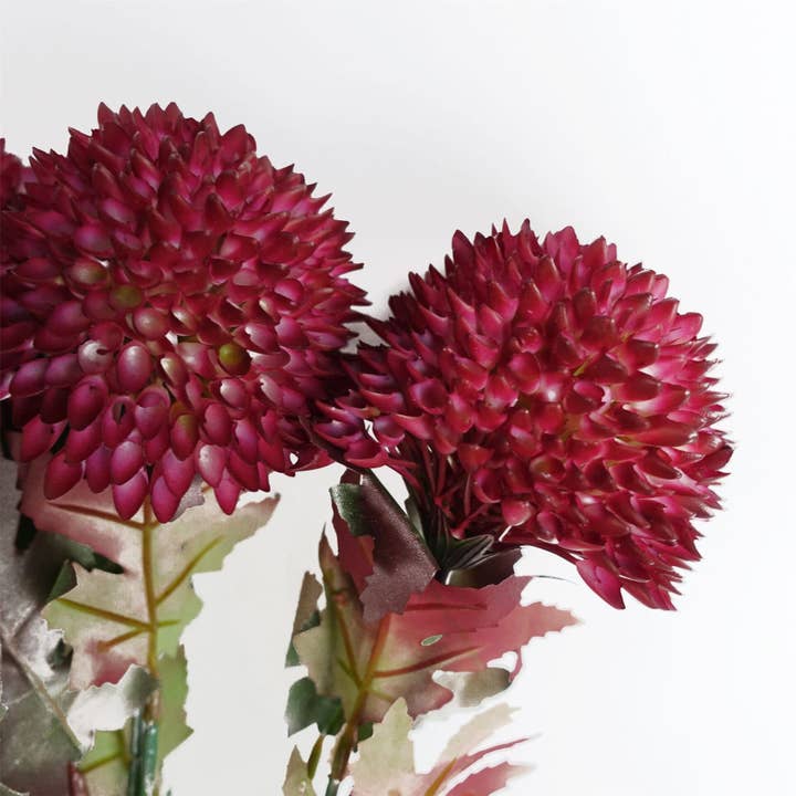 Leaf Design UK LTD - Wholesale Artificial Flowers - Pack 6x 70cm Large Ball Dahlia Artificial Flower Stem Pink3