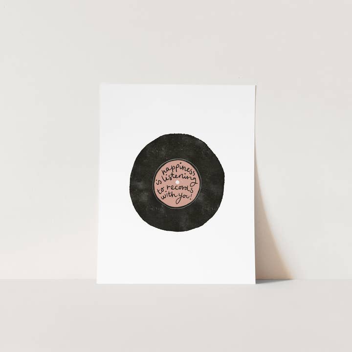 Le bonheur, c'est d'écouter des disques avec toi - Impression A4 pour la vente par Juniper Press