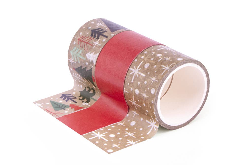 Celebration Crackers – wholesale Tape – Christmas Forest 25mm x 5m Paper tape1