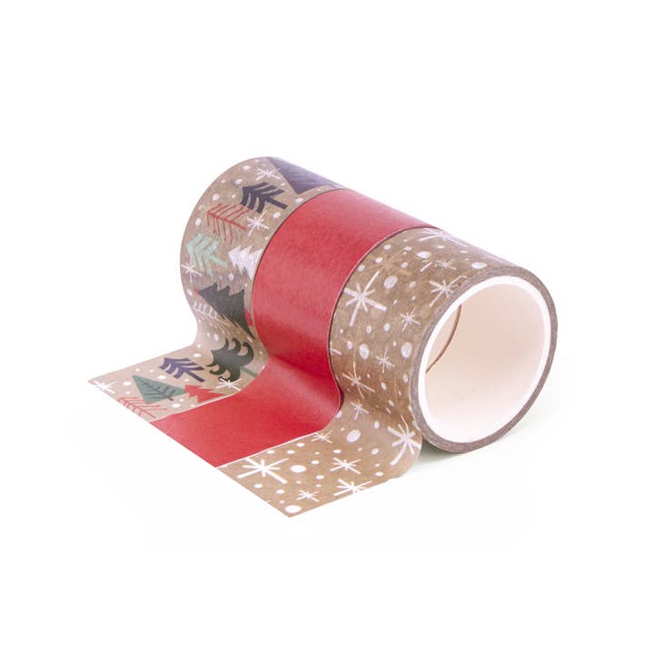 Celebration Crackers – wholesale Tape – Christmas Forest 25mm x 5m Paper tape1