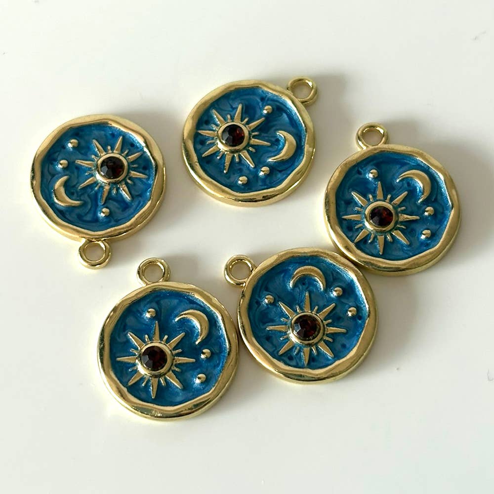 VIE – Engroshandel Vedhæng/charm – Sol & Måne Emalje Charm4
