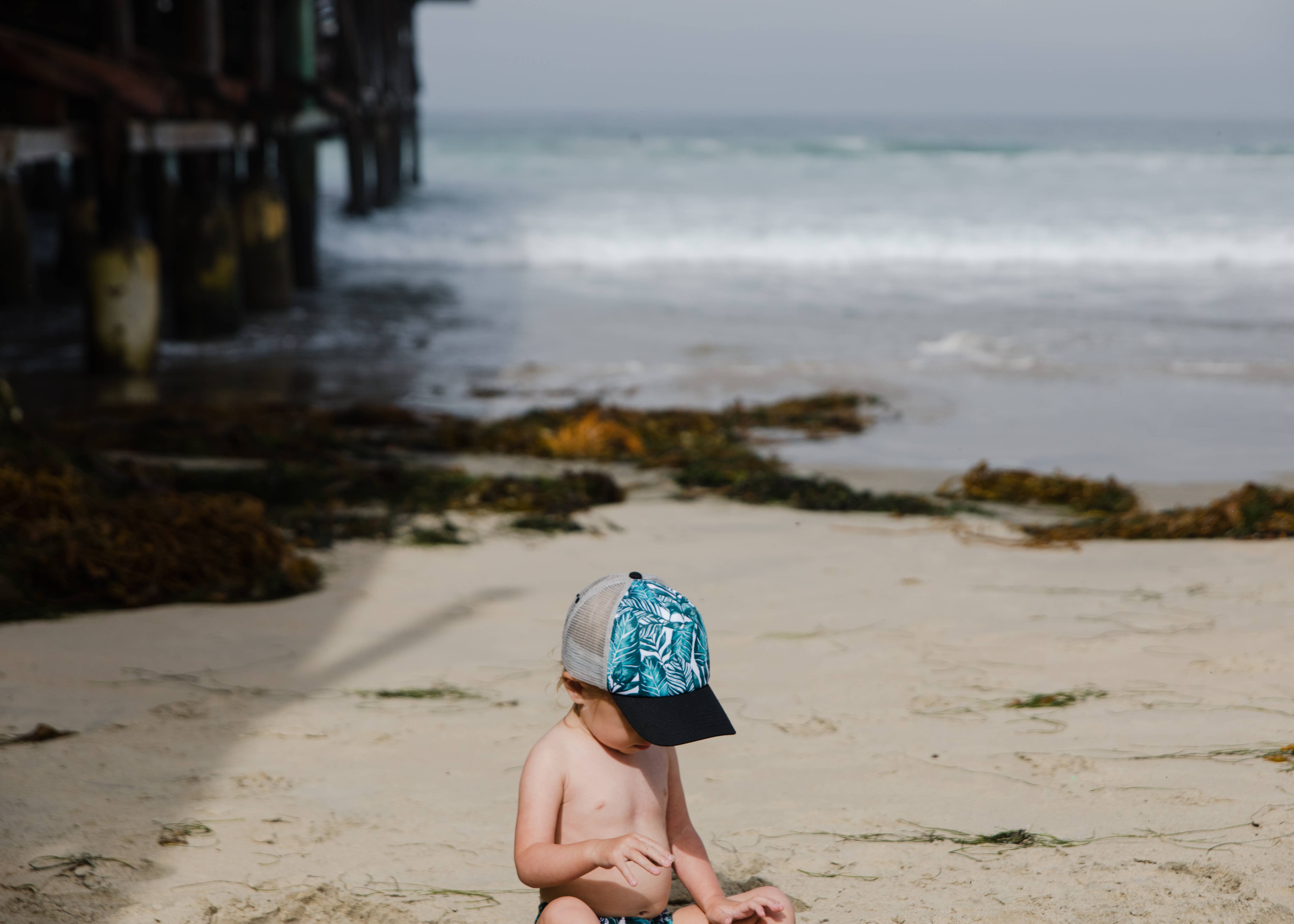 Kahakai Kids Collection – wholesale Trucker hat – Unisex – Island Leaves Hat2