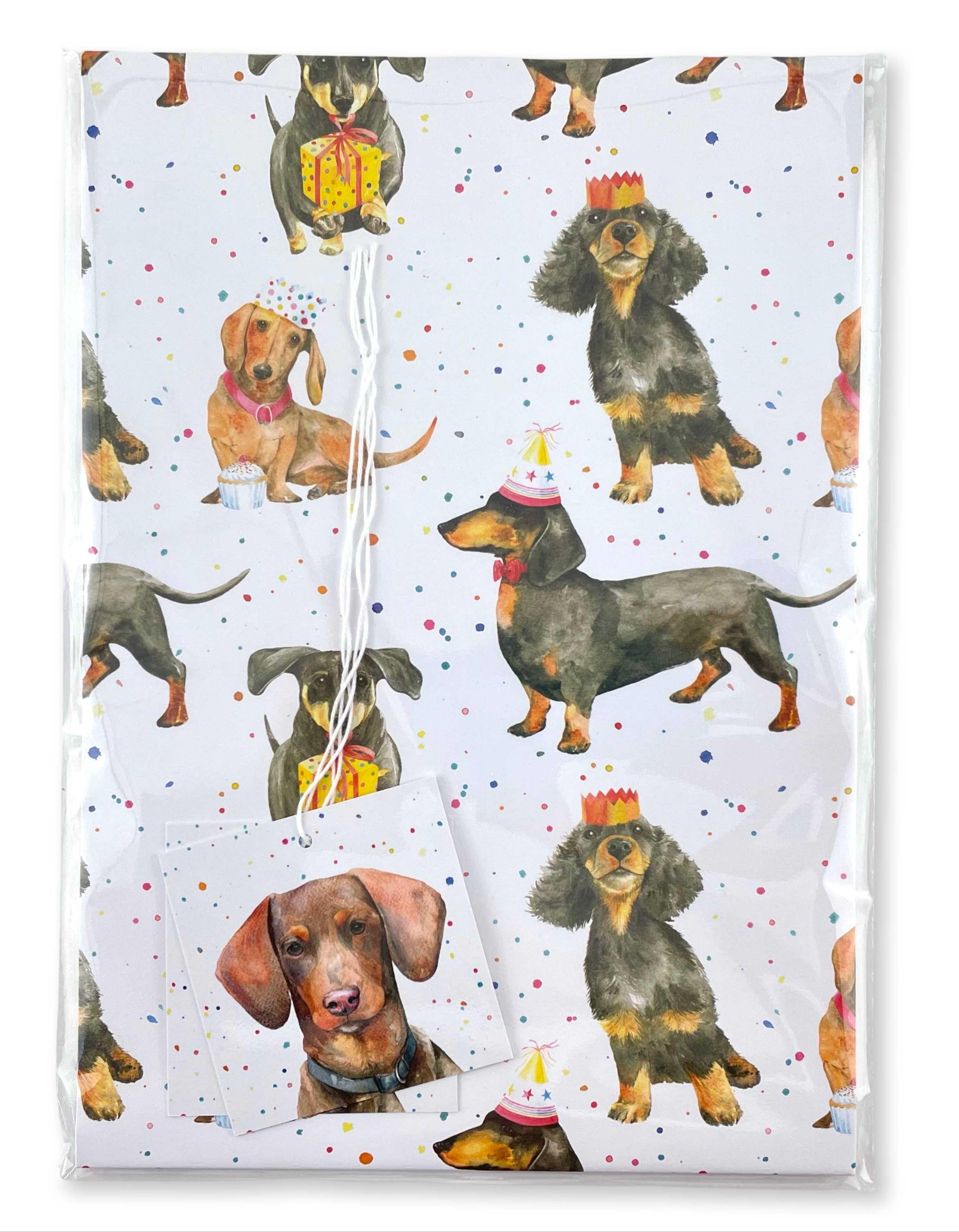 The Arty Penguin – Engroshandel Gavepapir – Indpakningspapir med gravhundemotiv - genanvendt og genanvendeligt4