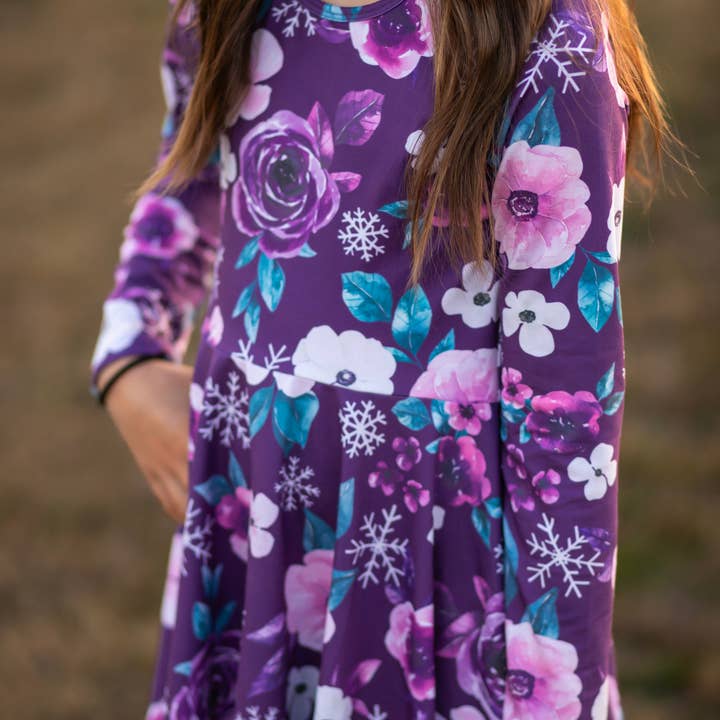 Floco de Neve Floral Roxo por atacado de JustForLittles