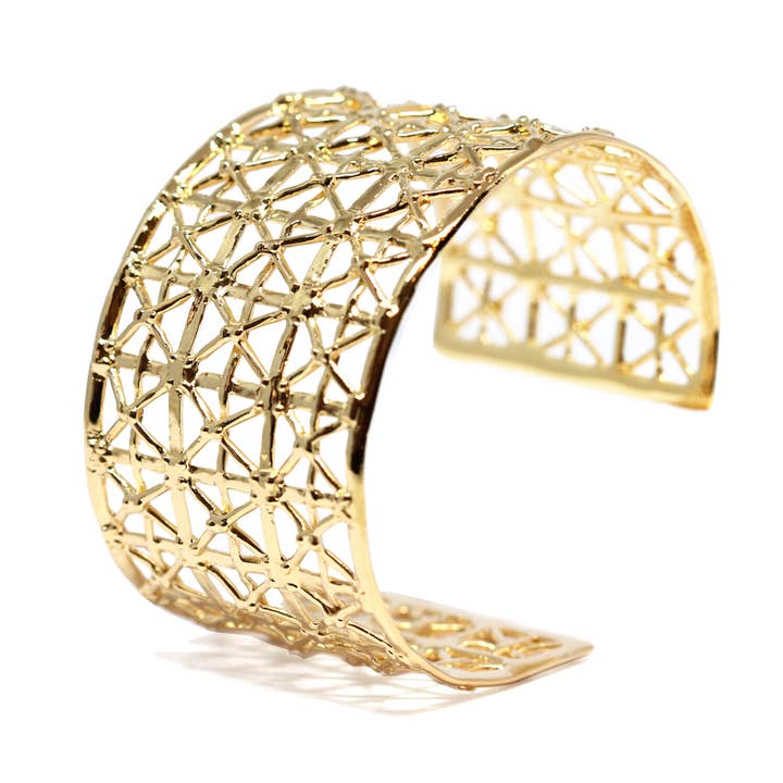 Gasometer Low Cuff Gold-plated Bronze for wholesale by Co.ro Jewels