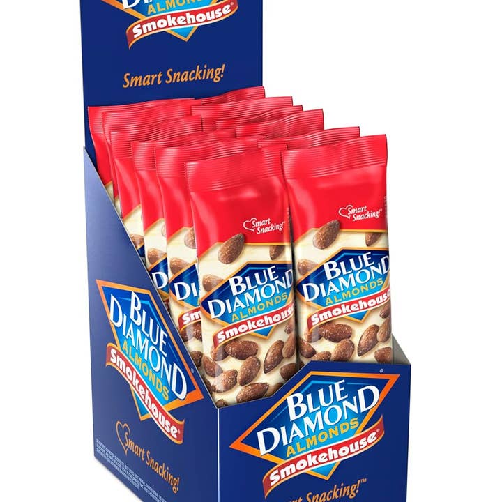 Snacky Candy - Wholesale Nuts - Blue Dimond Almonds Smokehouse 1.5 oz 12 count1