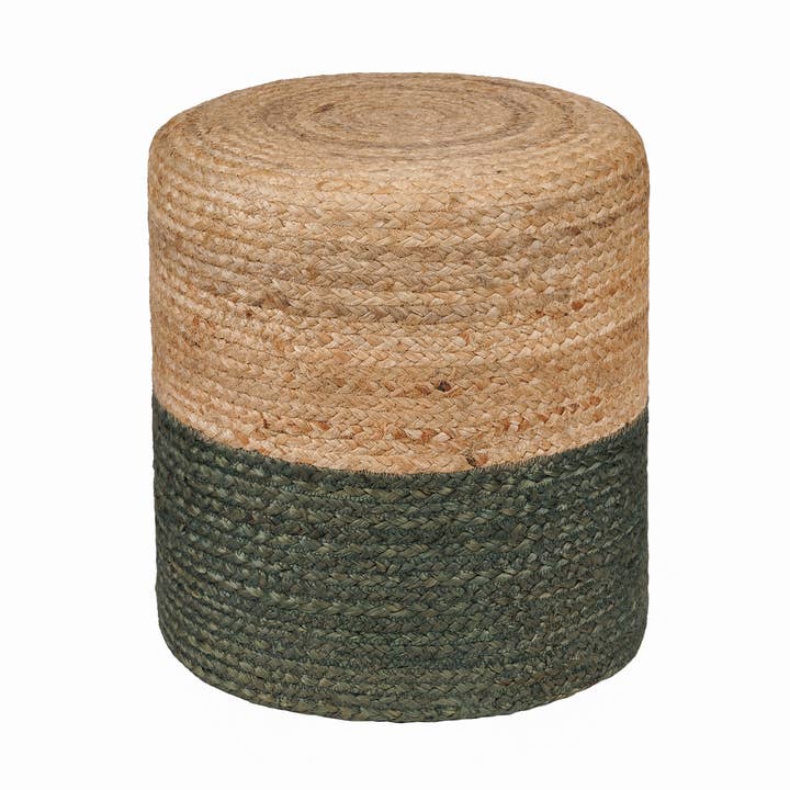 REDEARTH Cylindrical Pouf Foot Stool Ottoman - Jute Braided Pouffe Poof Accent Sitting Footrest for The Living Room, Bedroom, Nursery, Patio, Lounge & Other Rooms (14.5”x14.5”x16”; Natural Olive) for wholesale by REDEARTH
