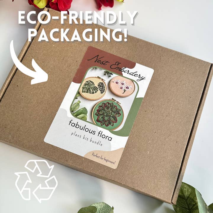 Nest Embirdery – Großhandel Kreuzstich-/Stickzubehör – Fabulous Flora 3 Mini-Kit-Paket3