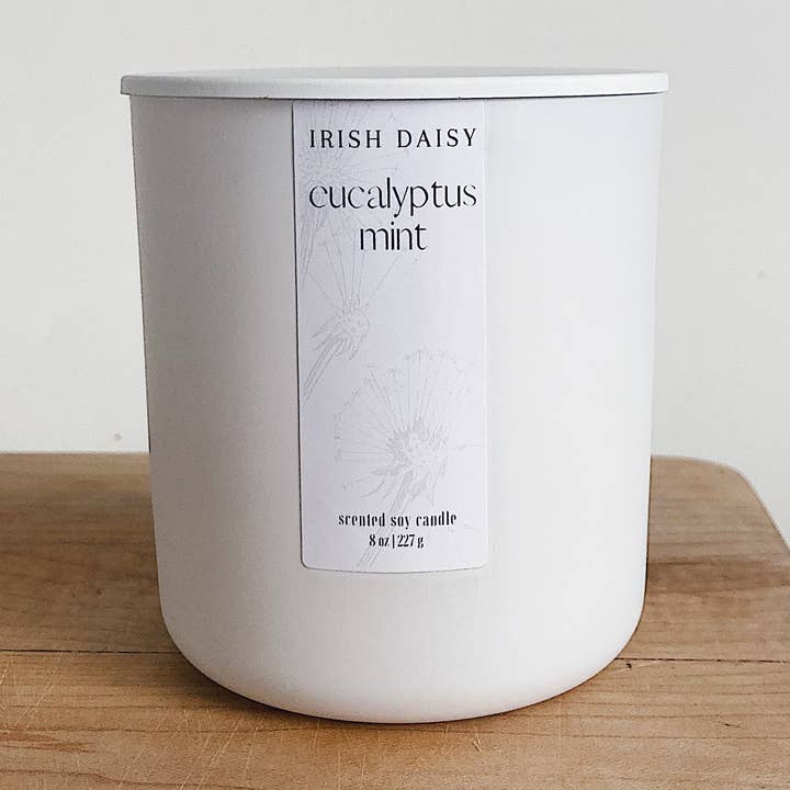 Bougie soja Eucalyptus Menthe pour la vente par Irish Daisy Candle Co.