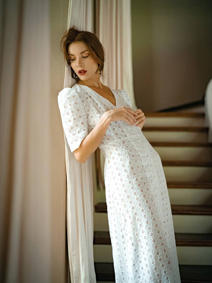 Brunna Co – wholesale Dress – Women's – OLYMPIA Embroidered Cotton Dress2