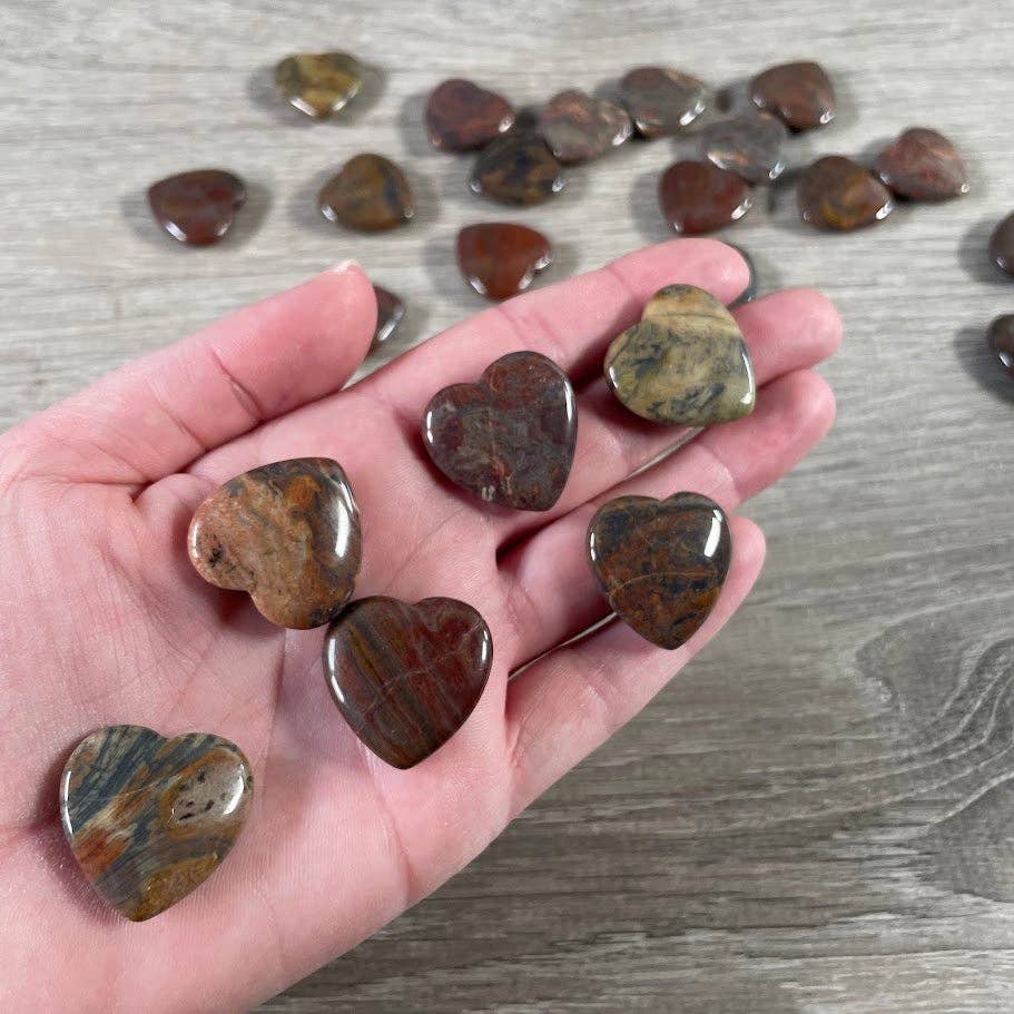 Keystone Crystals - Wholesale Spiritual Stone/Crystal - Gemstone Flat Heart Carvings 1-Inch  – Bulk Crystal Hearts37