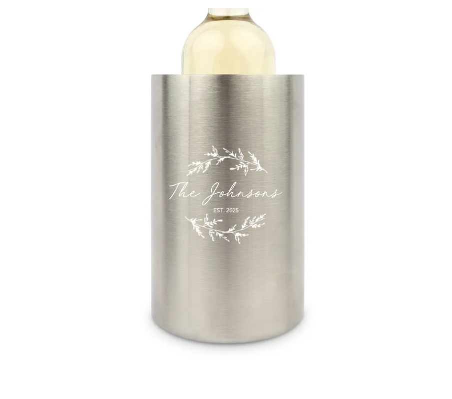 Weddingstar Inc. – Balde de vinho por atacado – Porta-garrafa de vinho isolado em aço inox - Signature Script2