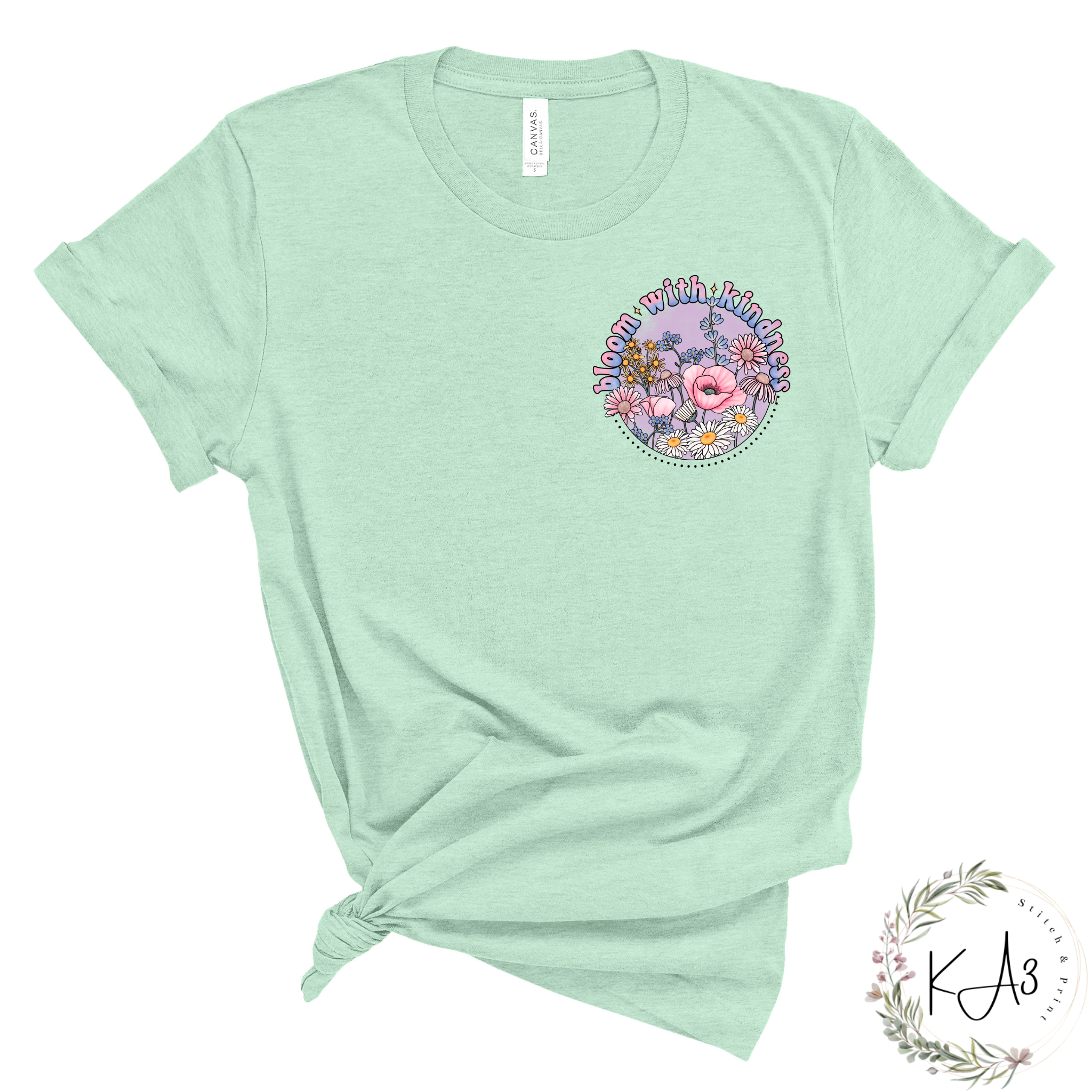 KA3 Stitch & Print - Wholesale Screen Printed T-Shirt - Women's - Bloom with Kindness4