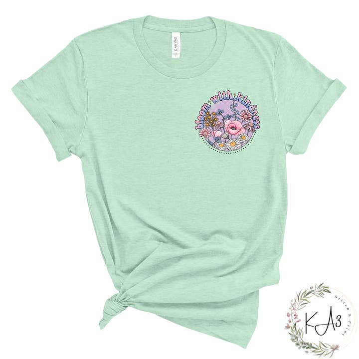 KA3 Stitch & Print - Wholesale Screen Printed T-Shirt - Women's - Bloom with Kindness4