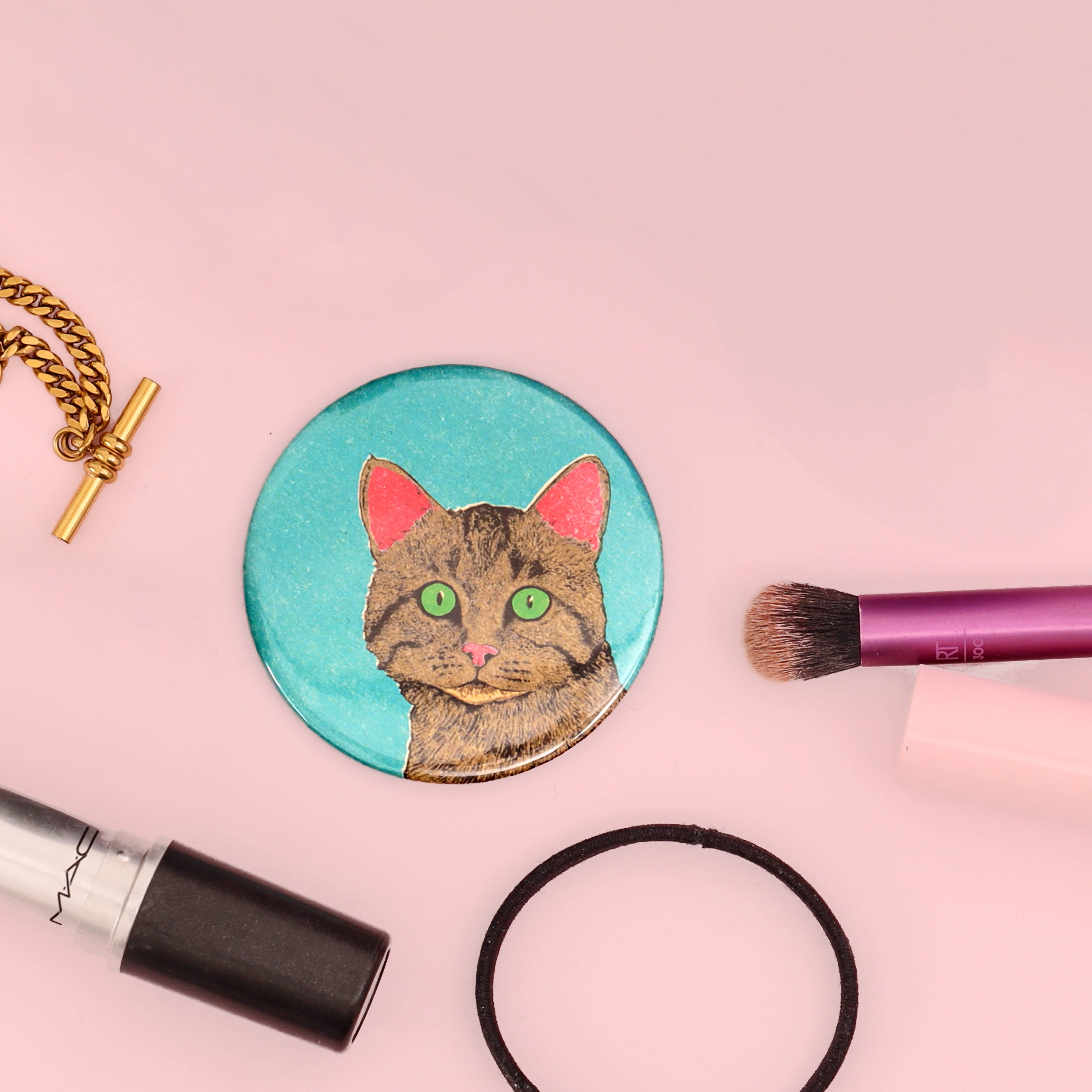 Fawn & Thistle Ltd (US Duties Paid) - Wholesale Compact Mirror - Curious Cat Pocket Mirror | Compact | Makeup Mirror4