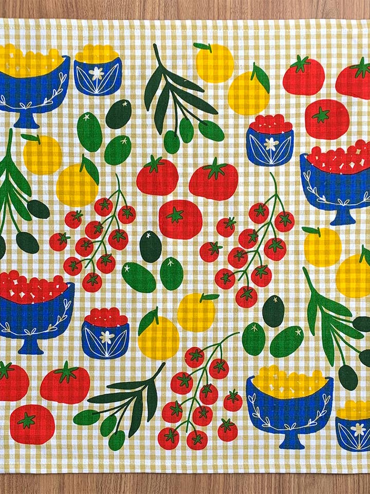 Mangia! op Gingham voor wholesale door Julie Peach