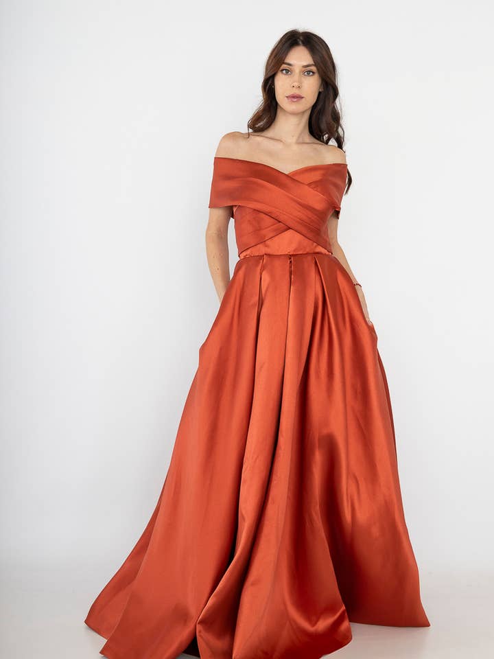 Terrakotta-Cocktailkleid für den Großhandel von Les Voiliers