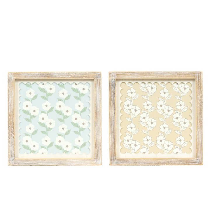 12060 - 10x10 wood frame sign (FLOWER) Home Decor for wholesale by Devanie At Home (Formerly Adams & Co.)
