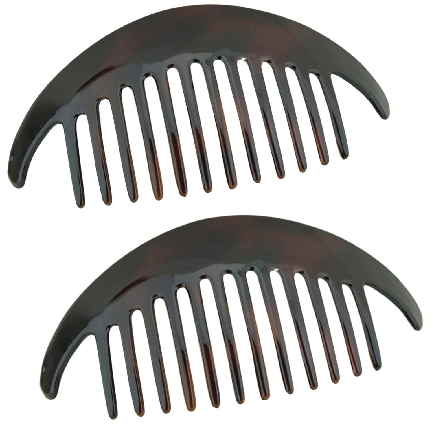 Parcelona - Wholesale Hair Brush/Comb - Parcelona French Alice Large Celluloid 12 Teeth Side Hair Combs for Women 2 Pcs17