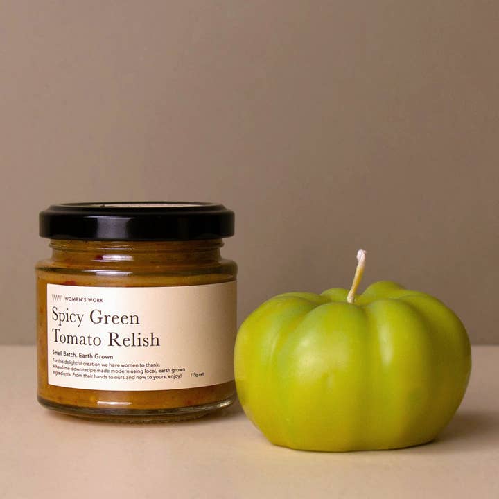 Women's Work - Wholesale Novelty candle - Two Green Tomatoes - A Relish & Candle Gift Set PETITE1