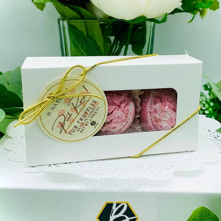 Pink Rocks| Tub Truffles| 3 Ct Gift Boxed for wholesale by B.NATURAL
