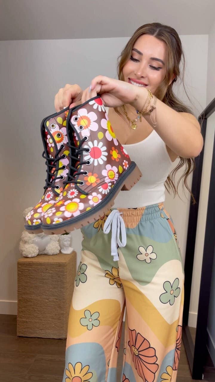 Black Retro Boots, Combat Boots, Witchy Boots, Handcrafted Boots, Ankle Boots, Boots Womens, Hippie Boots, Faux Leather Boots, Floral Boots Women for wholesale on Faire2