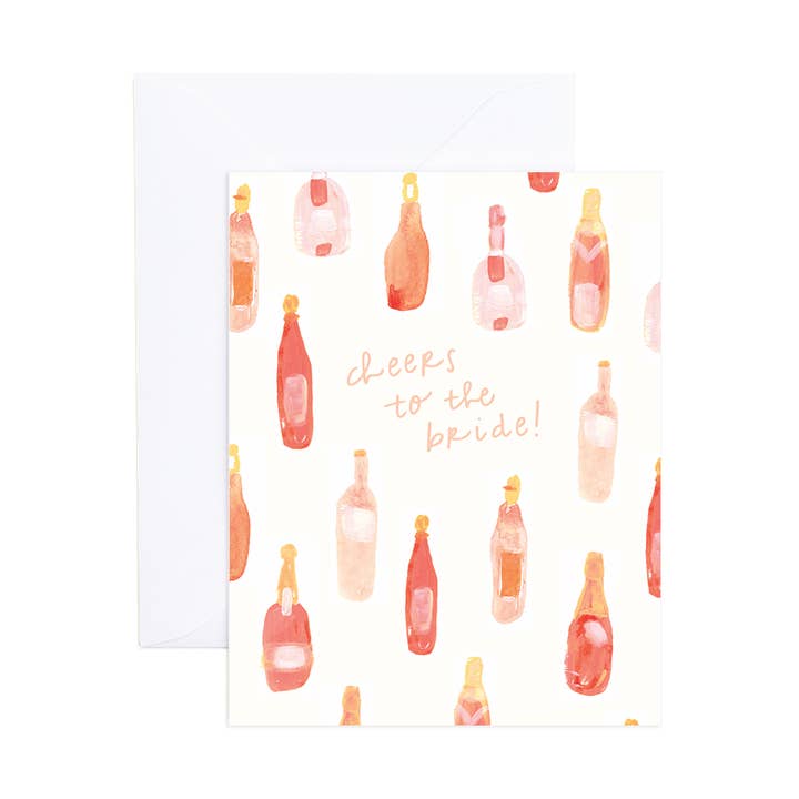 Carte de vœux de mariage Caissy Aquarelle Rose Champagne pour la vente par Evergreen Summer