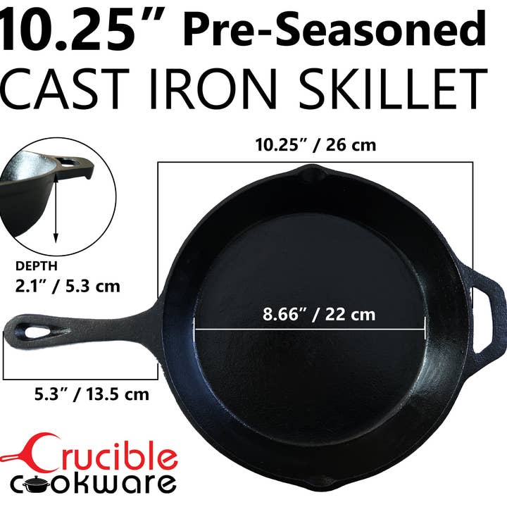 Crucible Cookware - Wholesale Cast iron skillet - Cast Iron Skillet Set 12-Inch (30,5 cm) & 10.25-Inch (26 cm)1