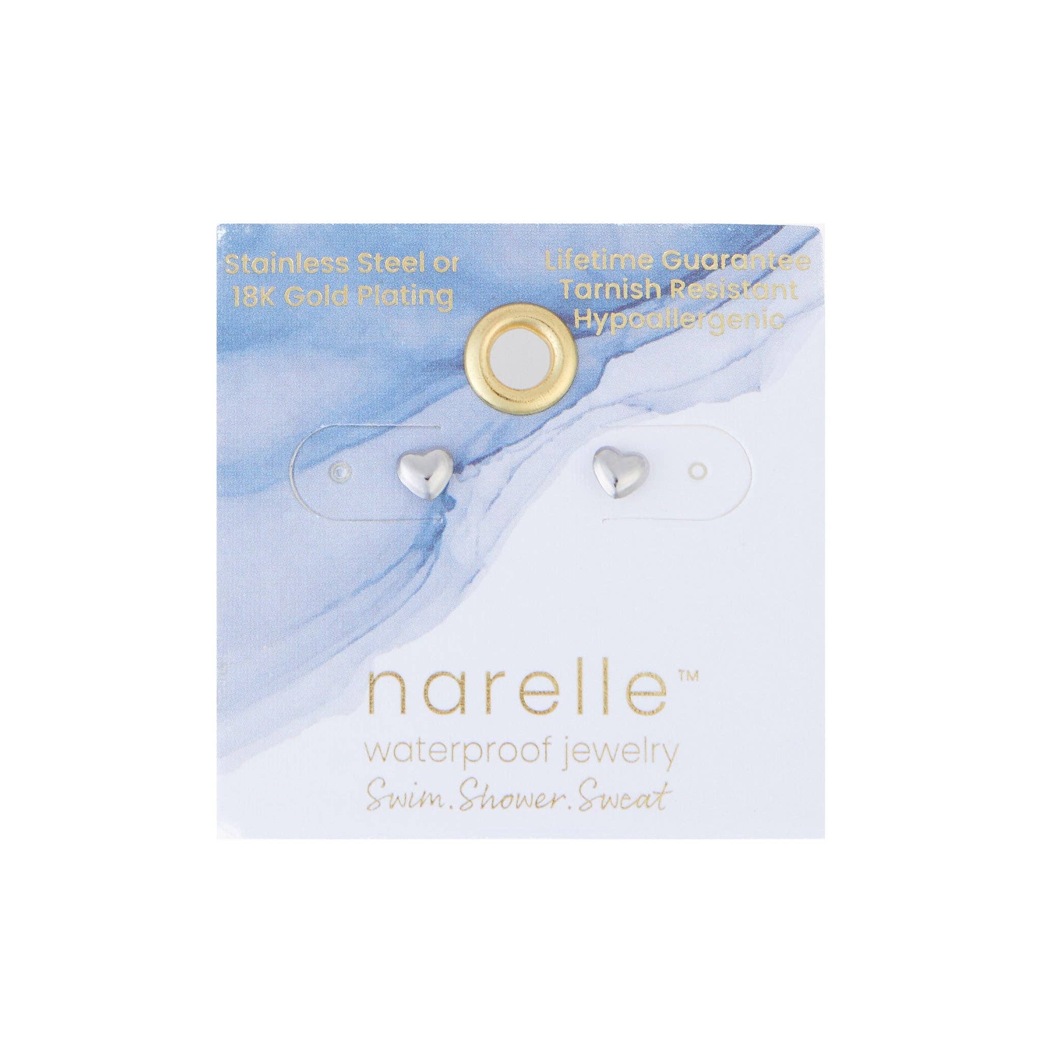 Elsie & Zoey – wholesale Stud/post earrings – Waterproof Earring Narelle Puffy Heart Studs in Gold & Steel6