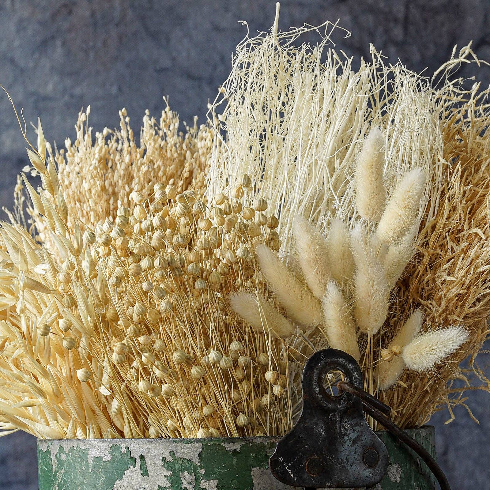 Blue Ocean Traders - Wholesale Dried/Pressed Flowers - Mixed Dried Grasses and Florals Bleached, 12"8