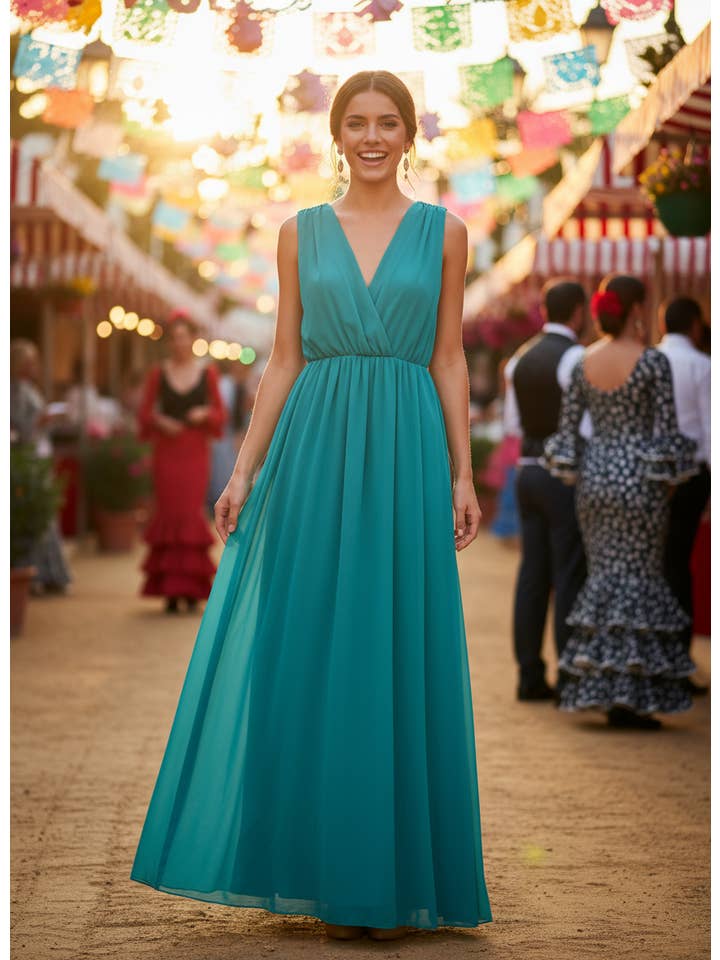 LONG JUMPSUIT LAKE GREEN 5005 for wholesale on Faire