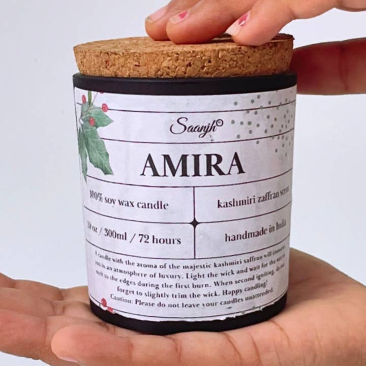 14 bougies | 8 oz | Cire de soja | Mèche en coton | Bourn Bon Strong Vanilla pour la vente par Saanjh