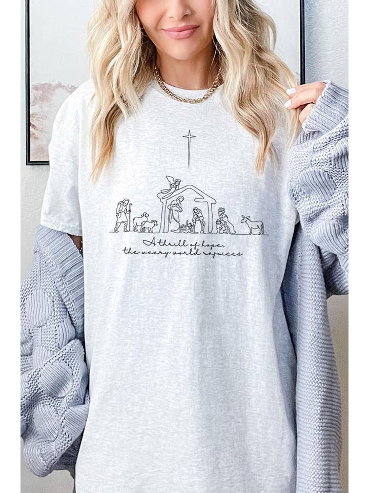 COLORBEAR - Wholesale T-Shirt (Graphic) - Unisex - A Thrill of Hope Nativity Graphic Heavyweight Tee