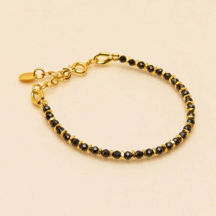 GROSSES SCHWARZES ONYX-GAYA-ARMBAND für den Großhandel von Une A Une