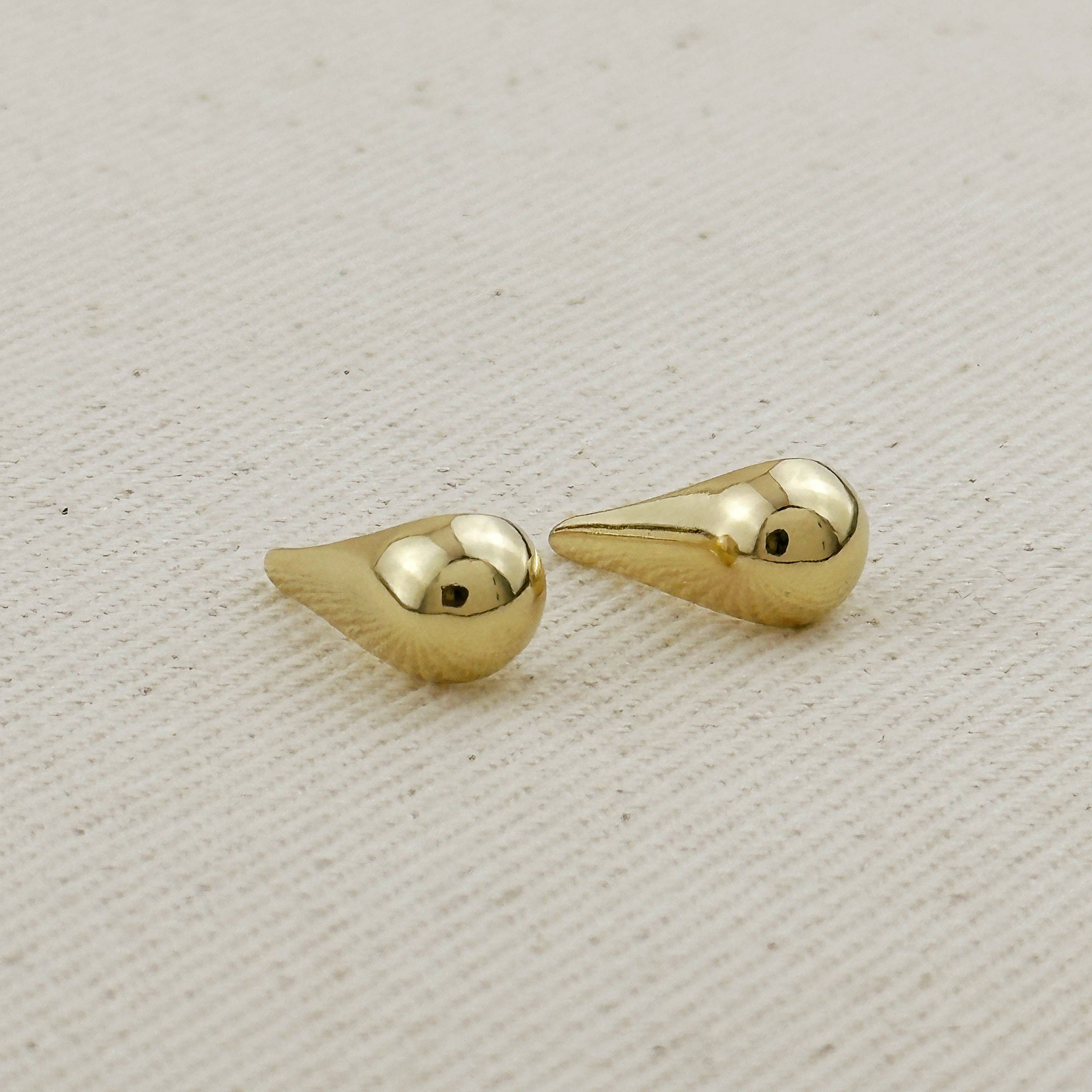 GoldFi - Wholesale Stud/Post Earrings - 18k Gold Filled 15mm Teardrop Stud Earrings2